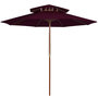 Voir la diapositive 1 : VIDAXL Parasol a deux etages avec mat en bois rouge bordeaux 270 cm