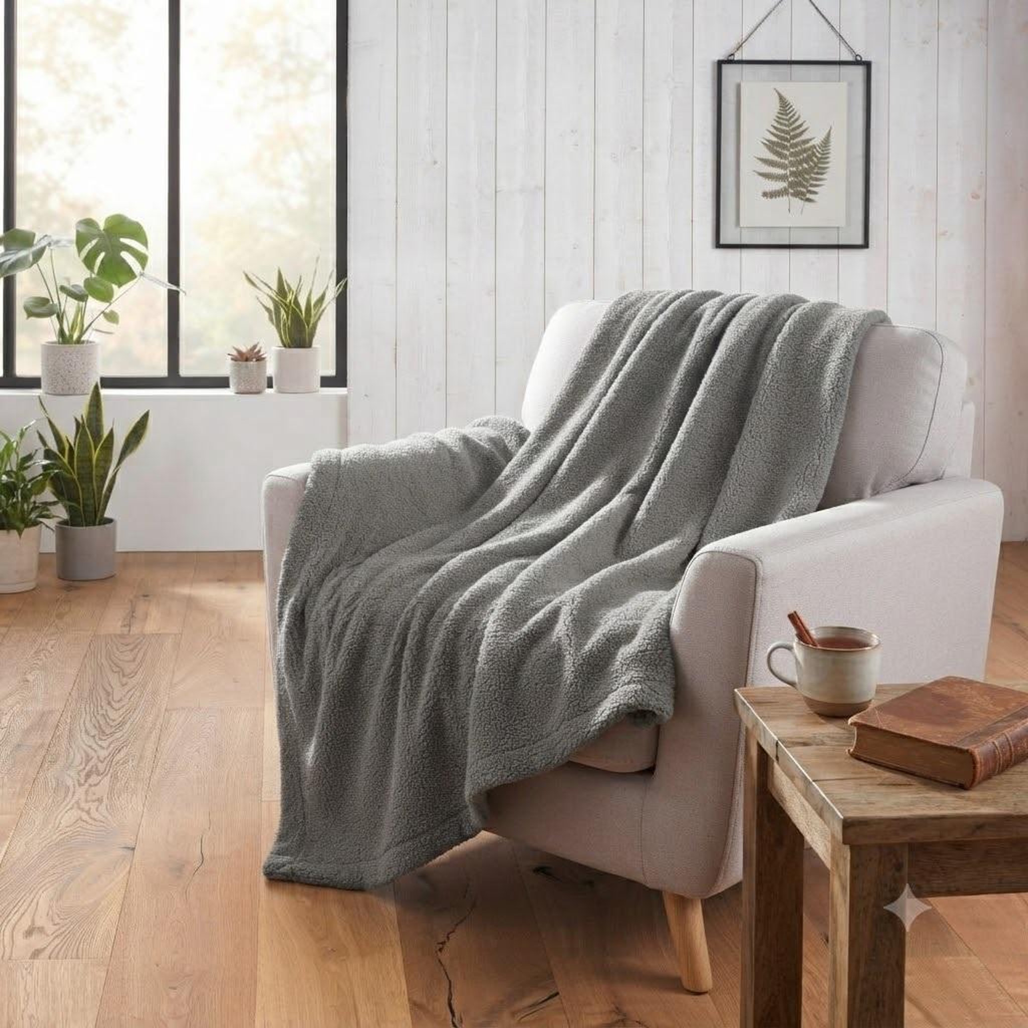 Voir la diapositive 4 : Eden Plaid bouclette wooly design et moderne