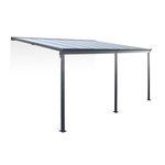 SWEEEK Pergola murale 3x4 m en aluminium et polycarbonate avec gouttière. pergola adossée. Avenio