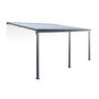 Voir la diapositive 1 : SWEEEK Pergola murale 3x4 m en aluminium et polycarbonate avec gouttière. pergola adossée. Avenio