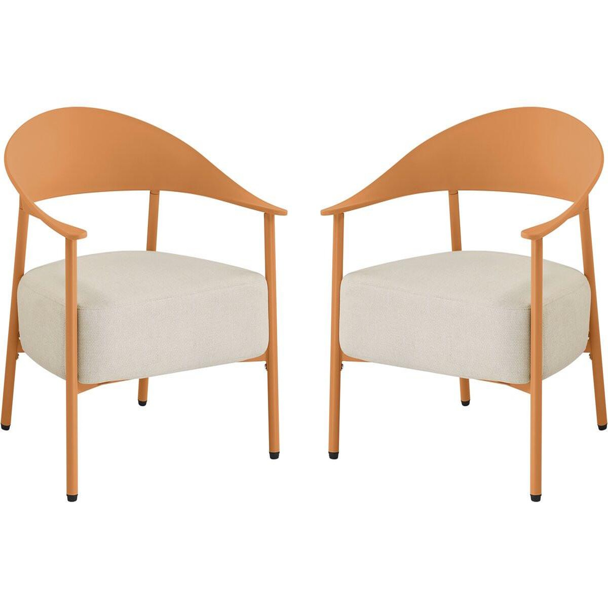 Habitat et Jardin Lot de 2 fauteuils de jardin en plastique et métal  céora  - orange