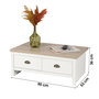 Voir la diapositive 3 : DIVERS Table basse 2 tiroirs en bois HANOI - Blanc