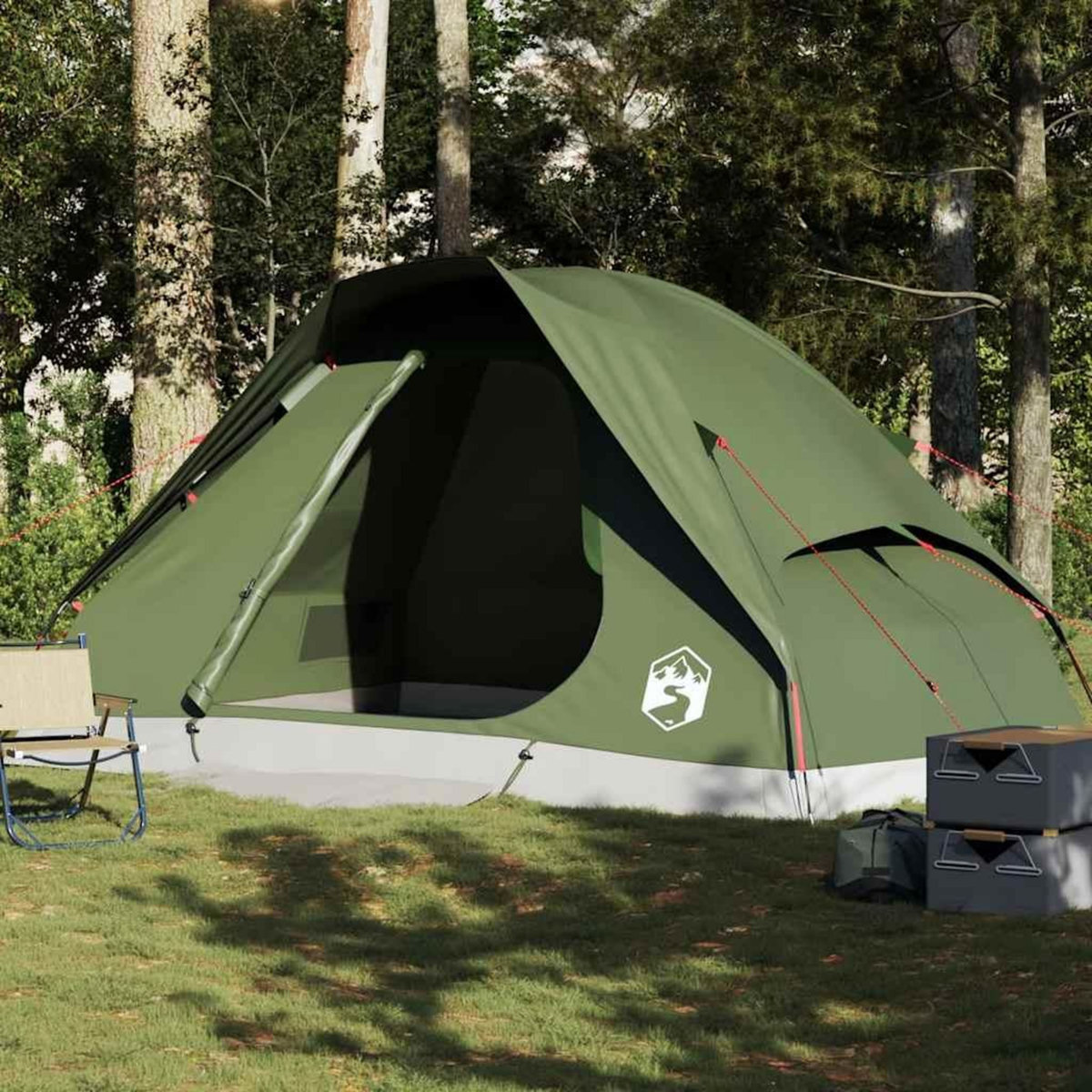 VIDAXL Tente familiale a dome 6 personnes vert olive impermeable