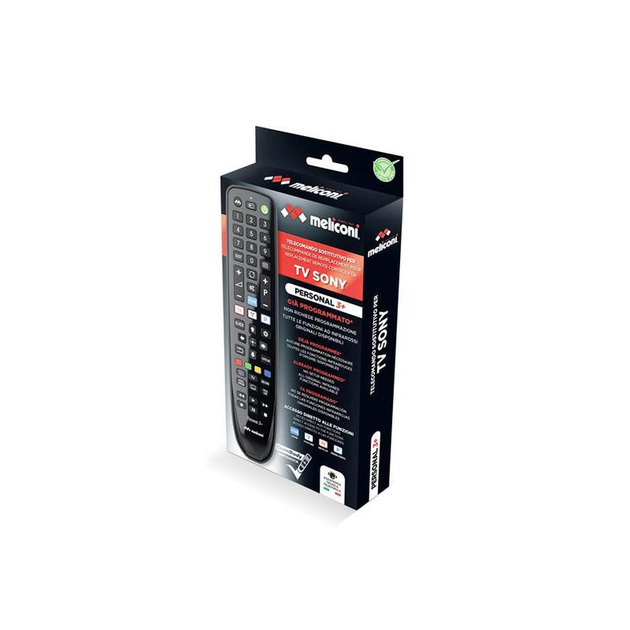 Voir la diapositive 2 : Meliconi TELECOMMANDES GAMME GUMBODY PAR MARQUE SONY MELICONI - PERSONAL3+