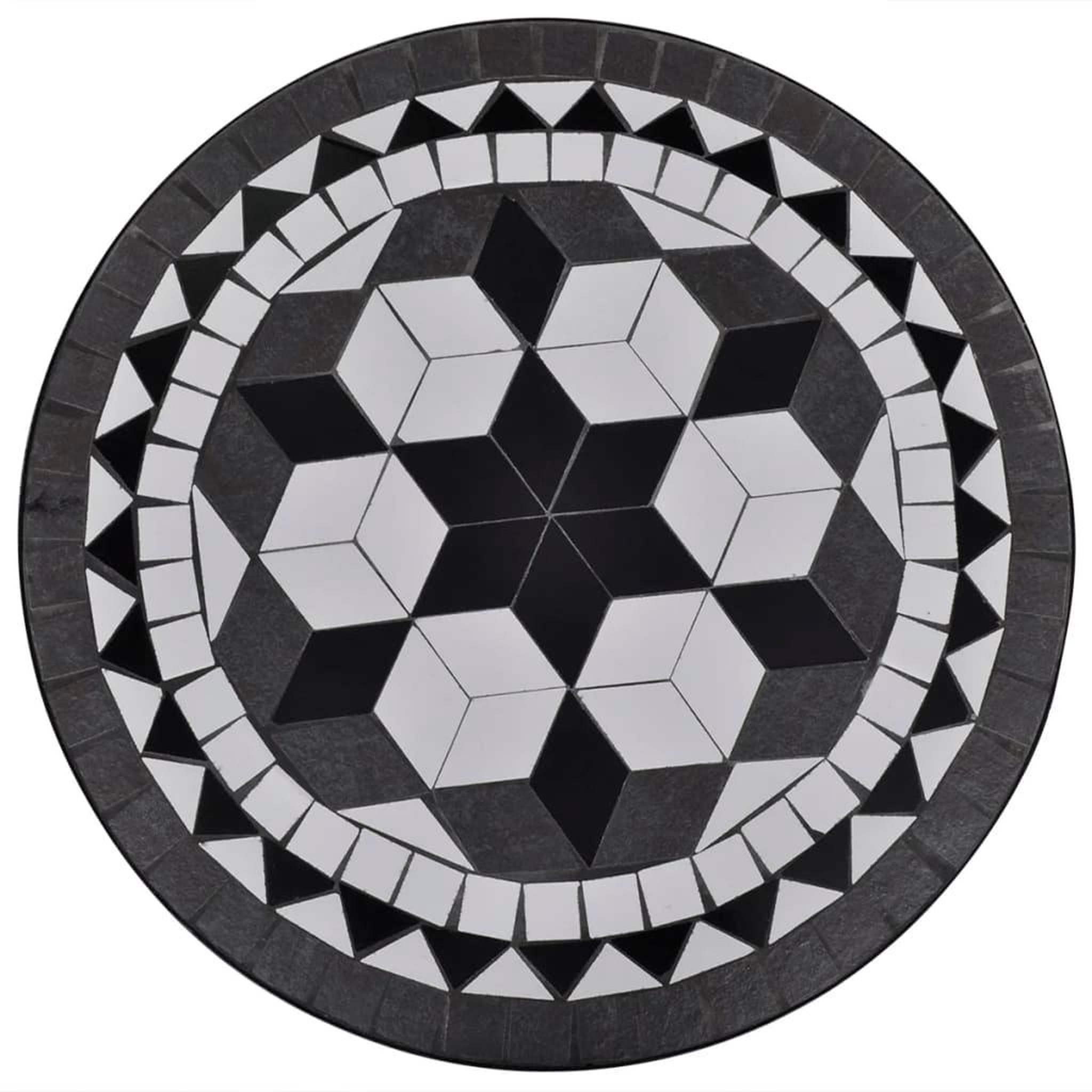 Voir la diapositive 2 : VIDAXL Table de bistro Noir et blanc 60 cm Mosaïque