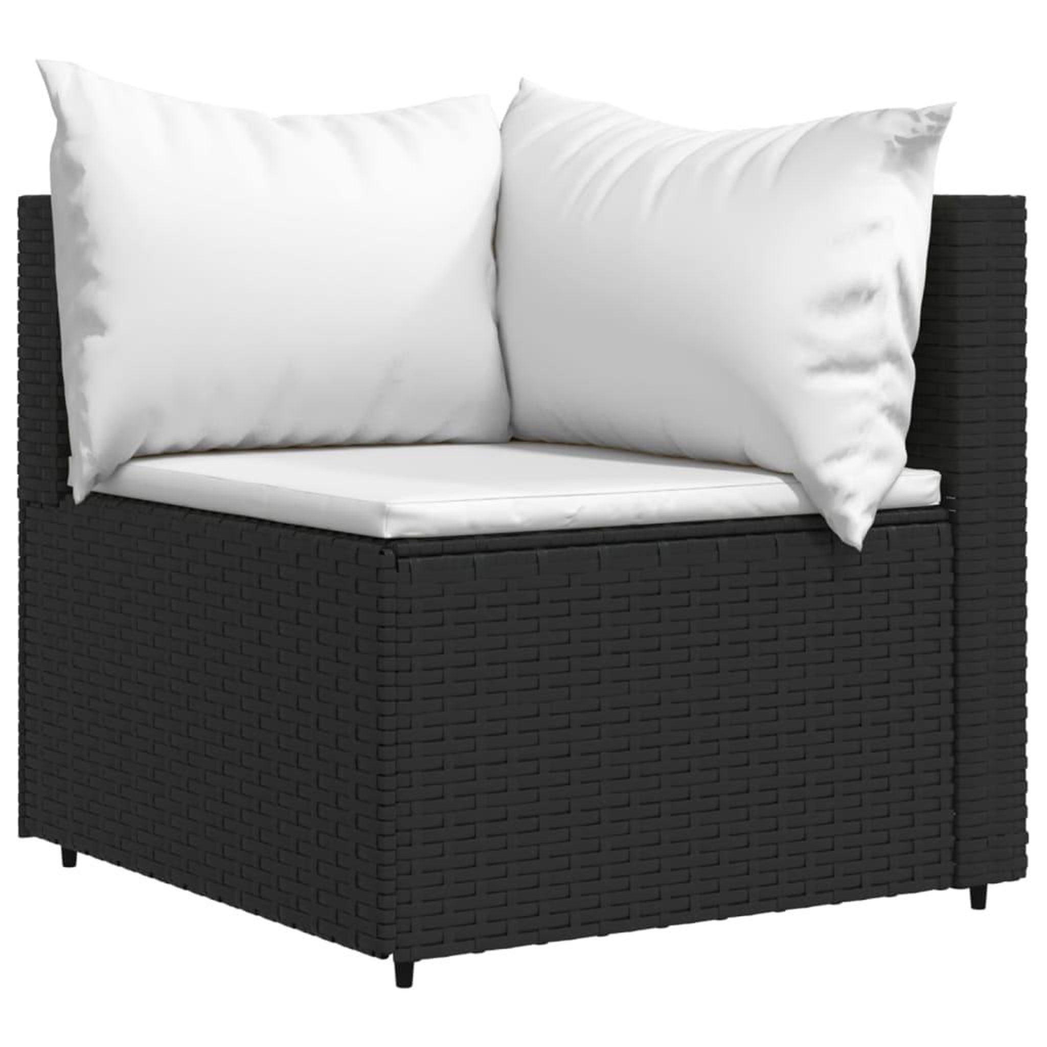 Voir la diapositive 3 : VIDAXL Canapes d'angle de jardin et coussins 2pcs Noir Resine tressee