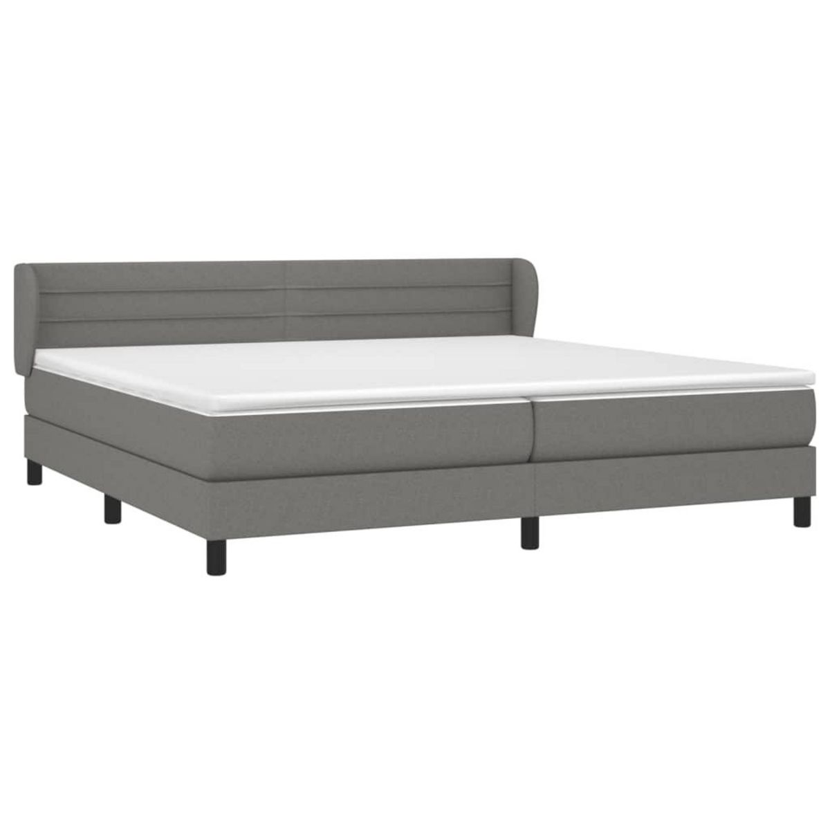 VIDAXL Sommier a lattes de lit avec matelas Gris fonce 200x200cm Tissu