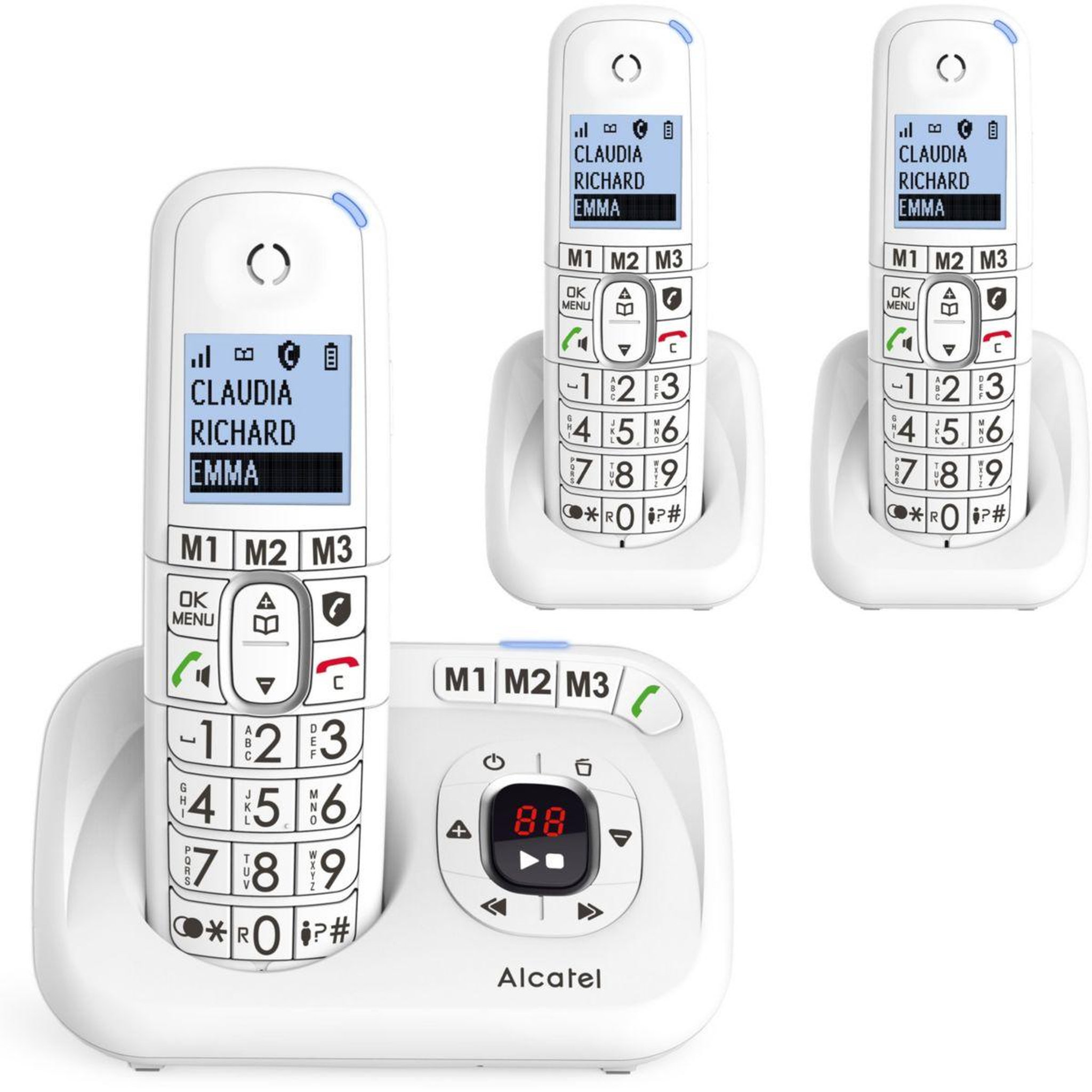 Voir la diapositive 1 : Alcatel Téléphone sans fil XL785 Voice Trio Blanc