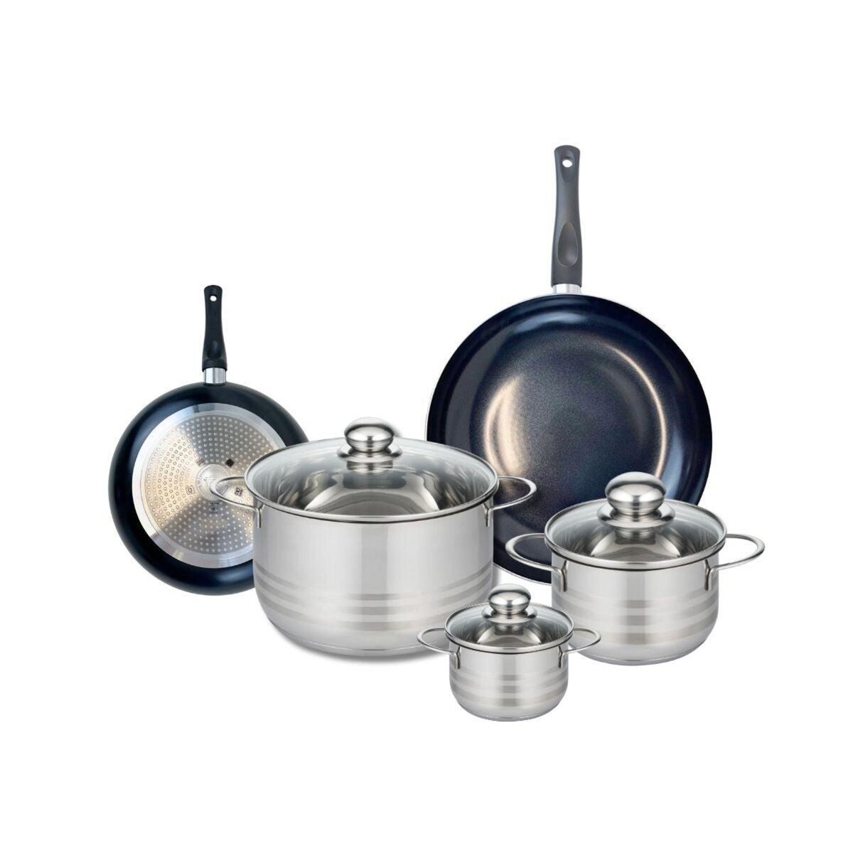 ELO Ensemble de 2 Poêles de cuisson 20 et 28 cm et 3 faitouts 12, 16 et 24 cm Elo Prima Brillant