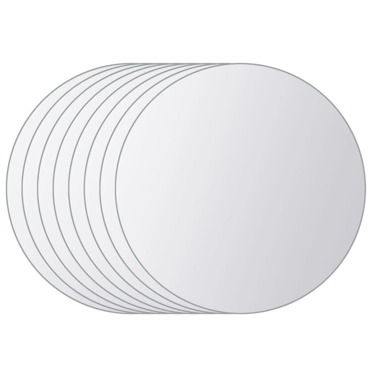 VIDAXL Carreau de miroir 8 pcs Rond Verre