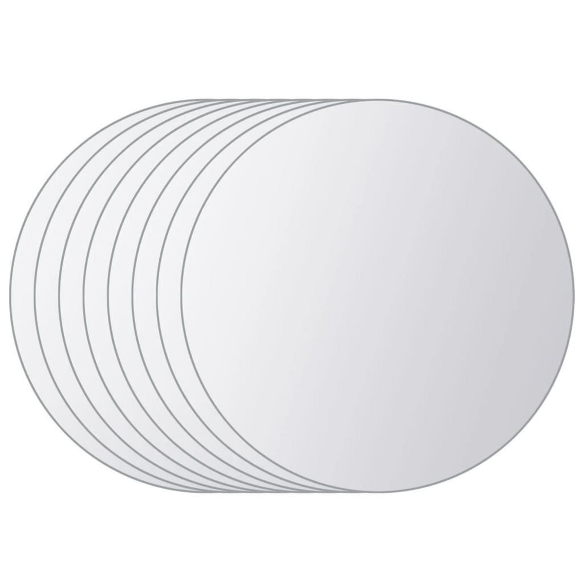 VIDAXL Carreau de miroir 8 pcs Rond Verre