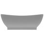 VIDAXL Lavabo ovale a trop-plein Gris clair mat 58,5x39 cm Ceramique