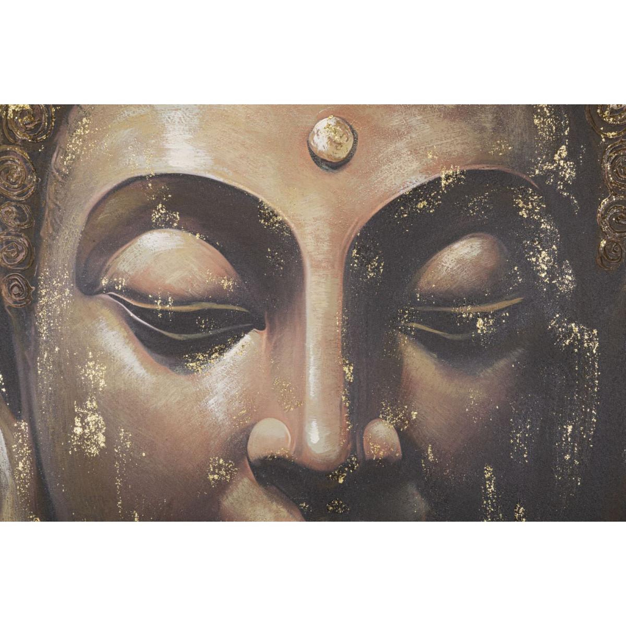 Voir la diapositive 2 : Paris Prix Toile imprimée déco  visage bouddha  100x100cm multicolore