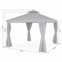  Tente de jardin, pergola aluminium 3x3m Divodorum , avec rideaux coulissant