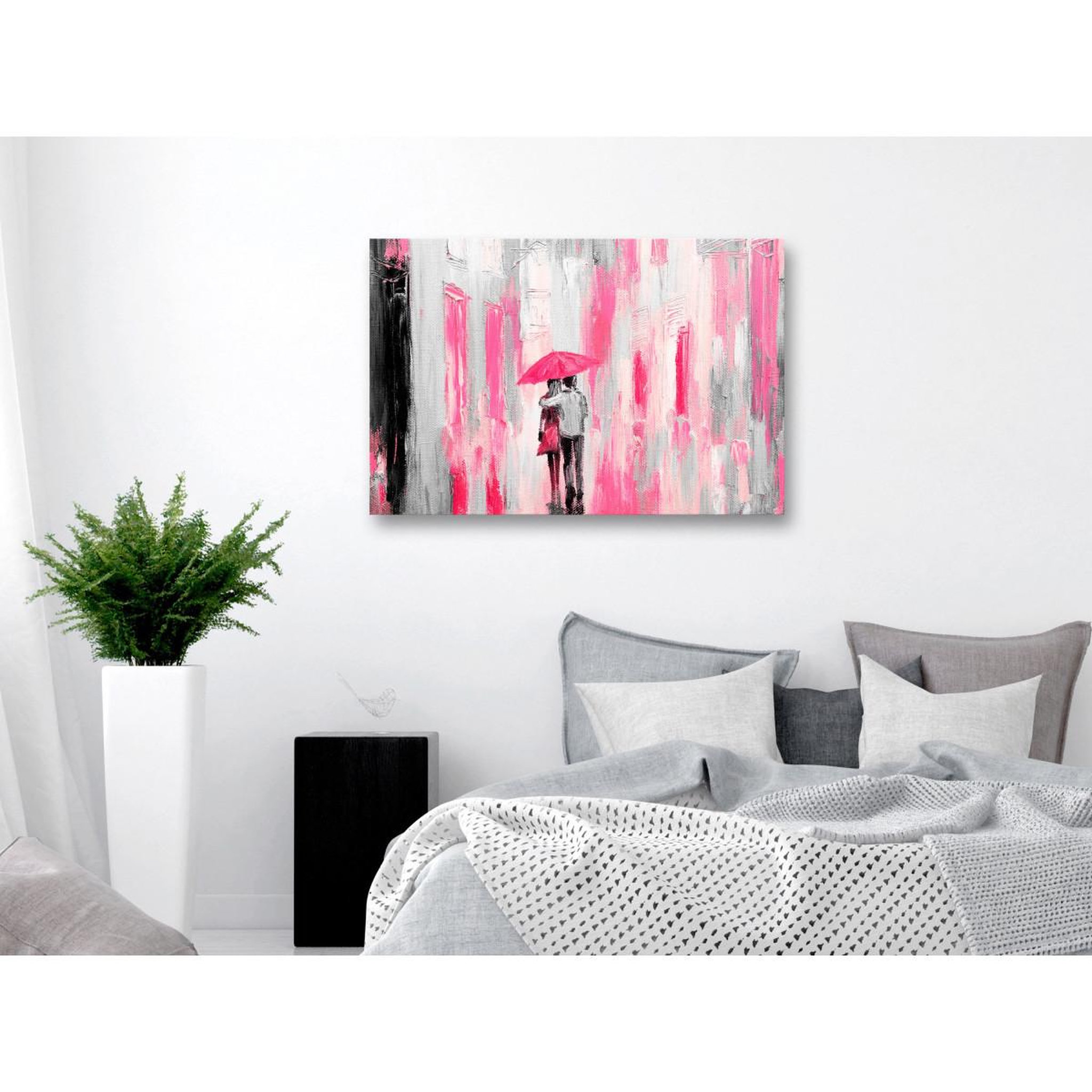 Voir la diapositive 2 : Paris Prix Tableau Imprimé  Umbrella in Love Wide Pink