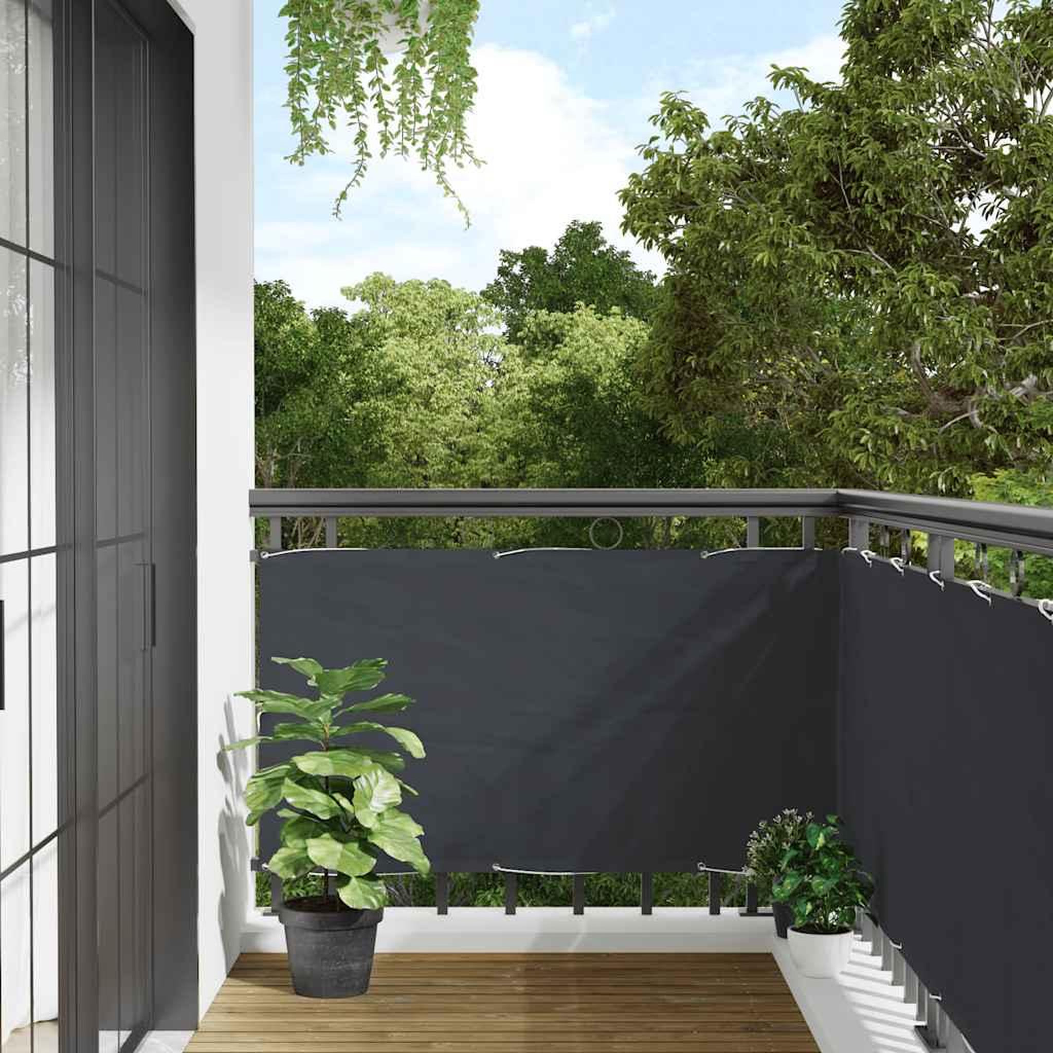 VIDAXL Ecran d'intimite de balcon anthracite 300x75 cm PVC