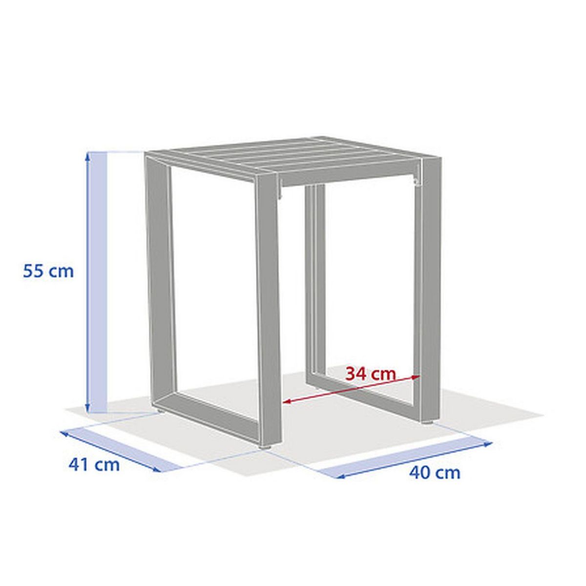 HESPERIDE Table de jardin d'appoint carrée en aluminium EVASION - Avoine