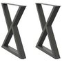 Voir la diapositive 2 : VIDAXL Pieds de table a manger 2 pcs anthracite 80x(72-73,3) cm acier
