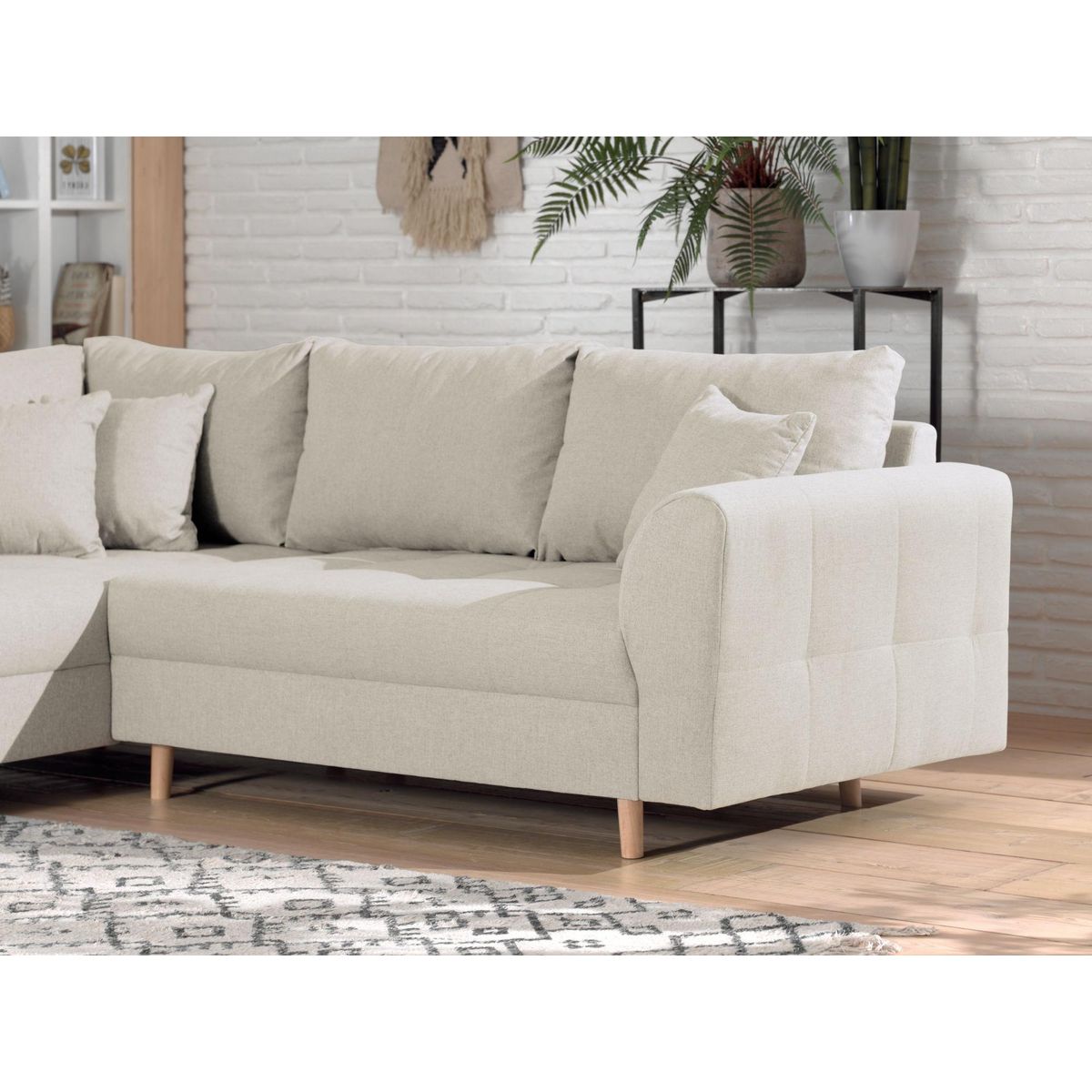 LISA DESIGN Rune - canapé d'angle - avec pouf d'appoint - 4 places - style scandinave - gauche