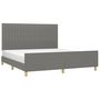 Voir la diapositive 3 : VIDAXL Cadre de lit sans matelas gris fonce 160x200 cm tissu
