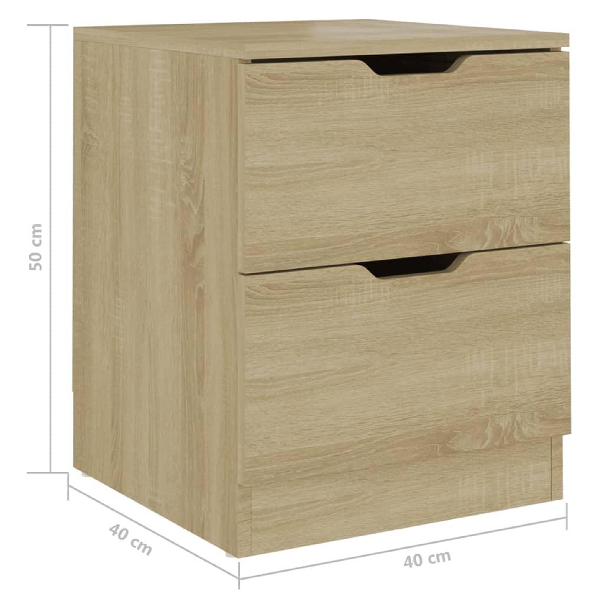 Voir la diapositive 6 : VIDAXL Tables de chevet 2 pcs chene sonoma 40x40x50 cm bois ingenierie