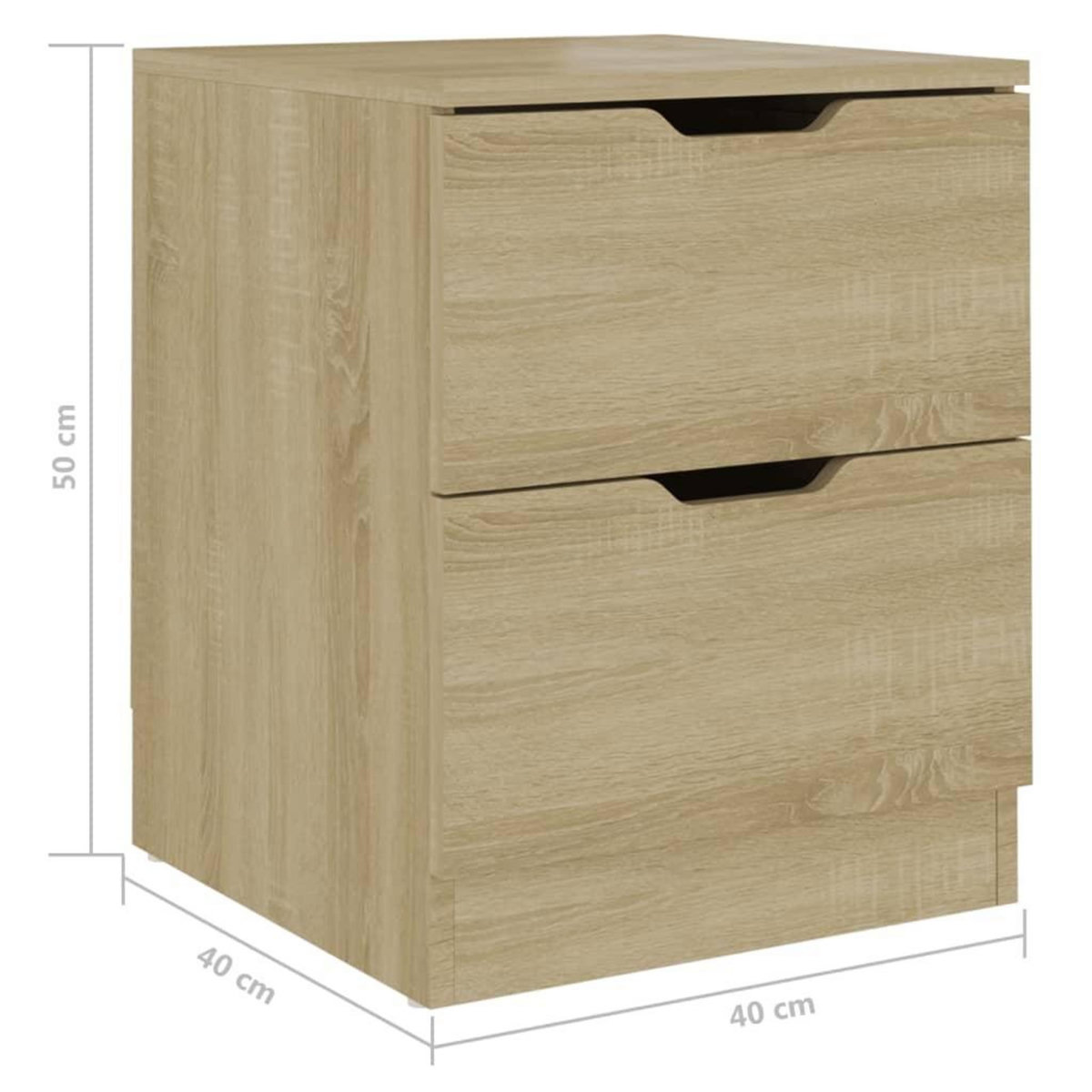 VIDAXL Tables de chevet 2 pcs chene sonoma 40x40x50 cm bois ingenierie