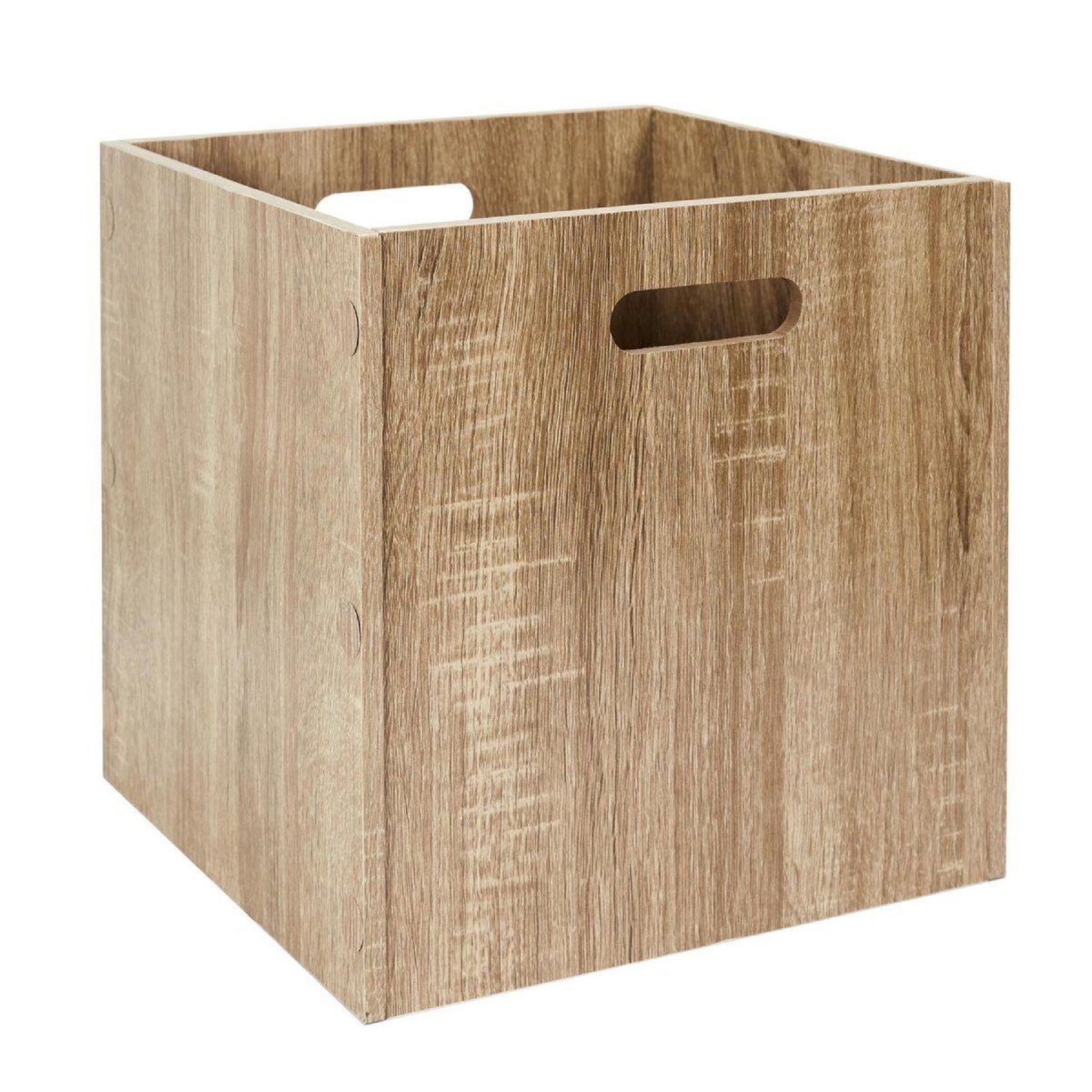 Voir la diapositive 1 : The Home Deco Factory Cube de rangement  bois  30x30cm naturel