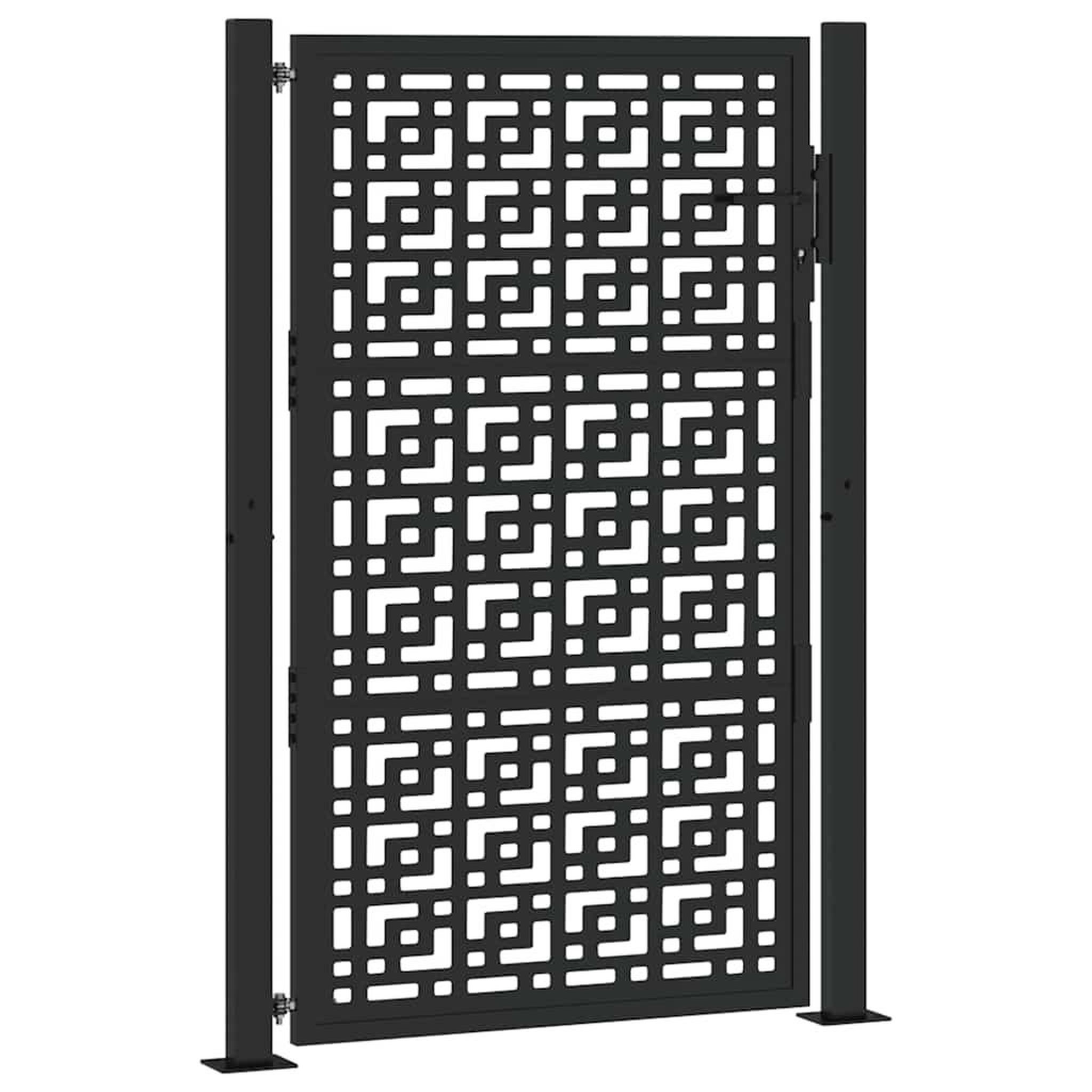 Voir la diapositive 2 : VIDAXL Portail de jardin noir 105x155 cm acier conception croisee