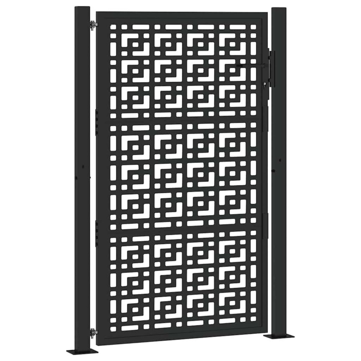 VIDAXL Portail de jardin noir 105x155 cm acier conception croisee