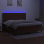 Voir la diapositive 3 : VIDAXL Sommier a lattes de lit matelas et LED Marron fonce 200x200 cm