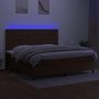 Voir la diapositive 3 : VIDAXL Sommier a lattes de lit matelas et LED Marron fonce 200x200 cm