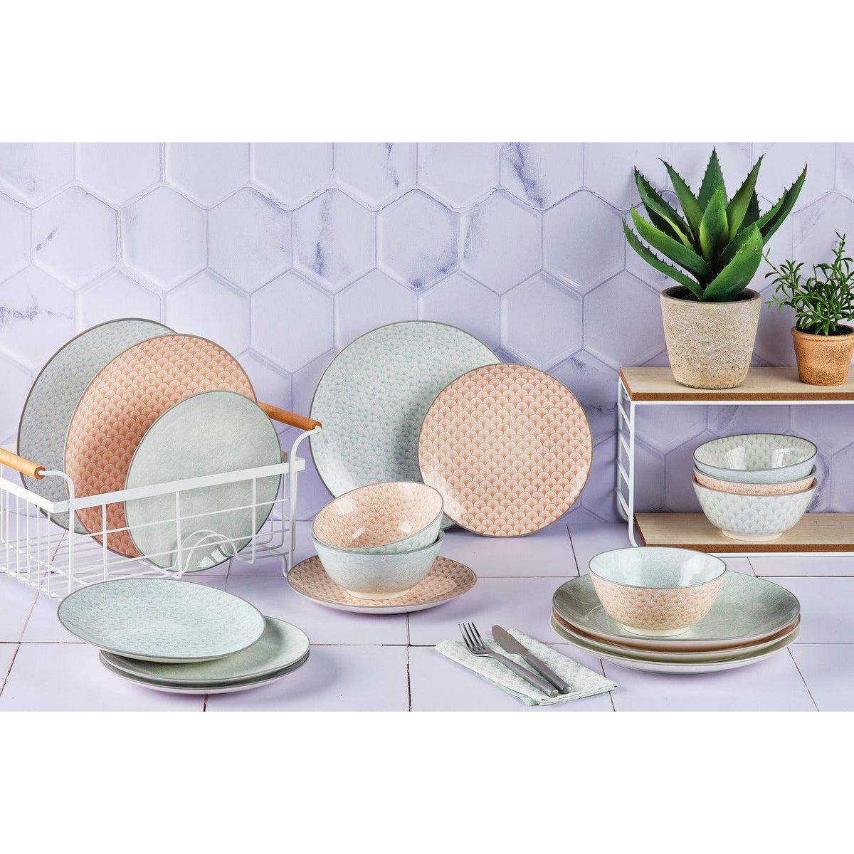 BJORN Service Les essentiels - 18 pièces - Pastel