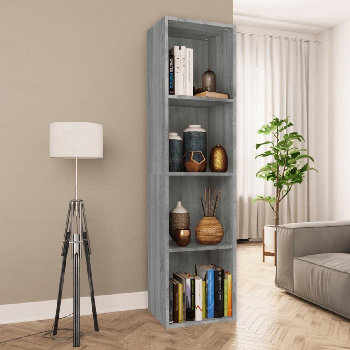 VIDAXL Bibliotheque/Meuble TV Sonoma gris 36x30x143 cm