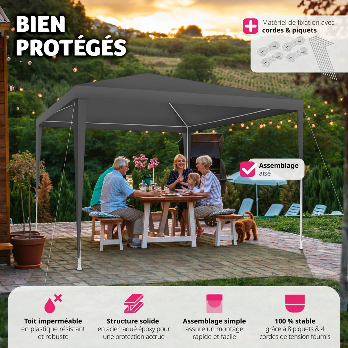 tectake Tonnelle Kara 3x3m