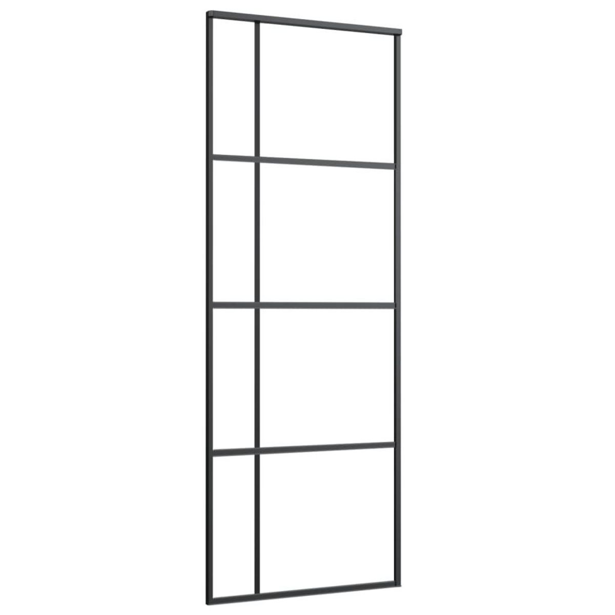 VIDAXL Porte coulissante Verre ESG et aluminium 76x205 cm Noir