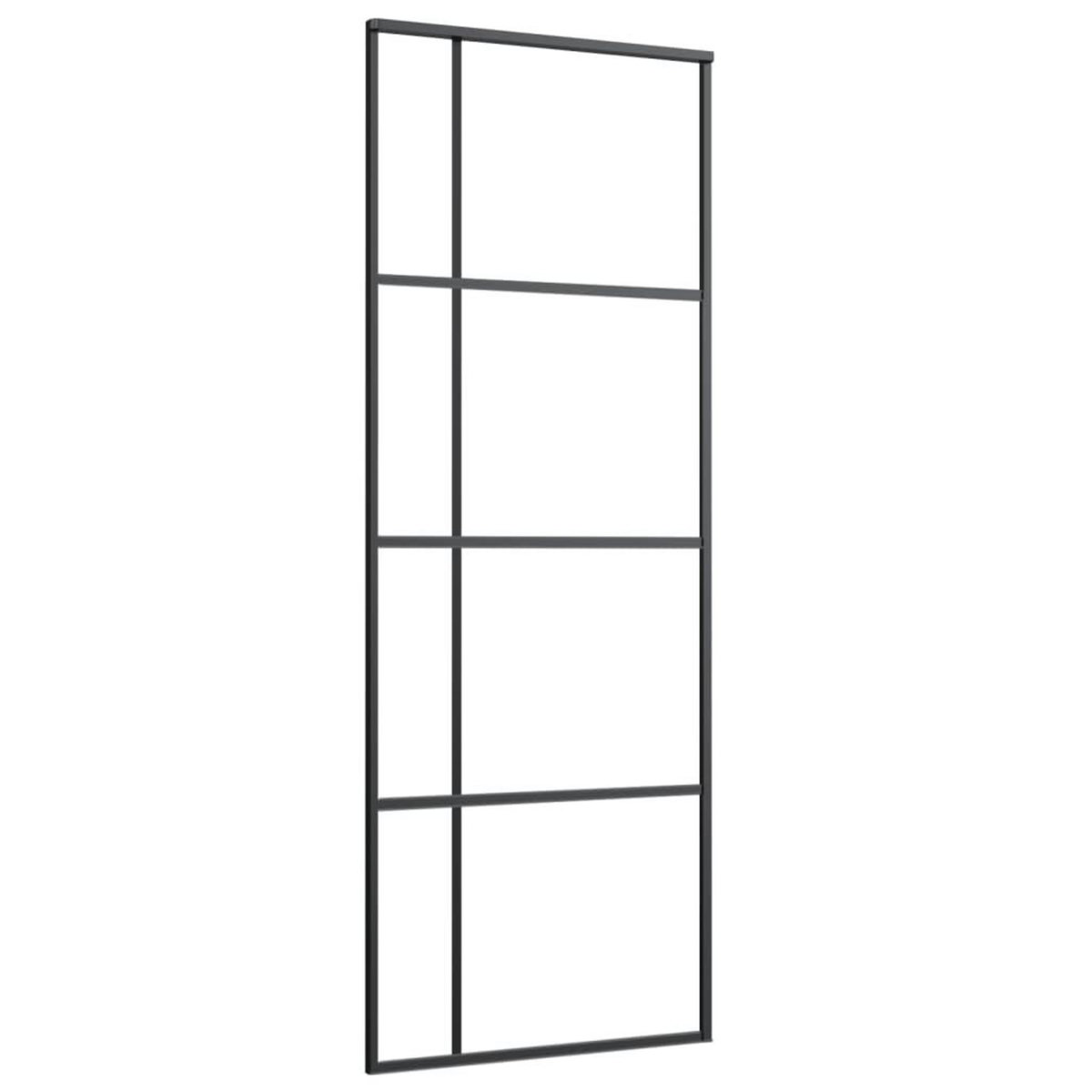 VIDAXL Porte coulissante Verre ESG et aluminium 76x205 cm Noir