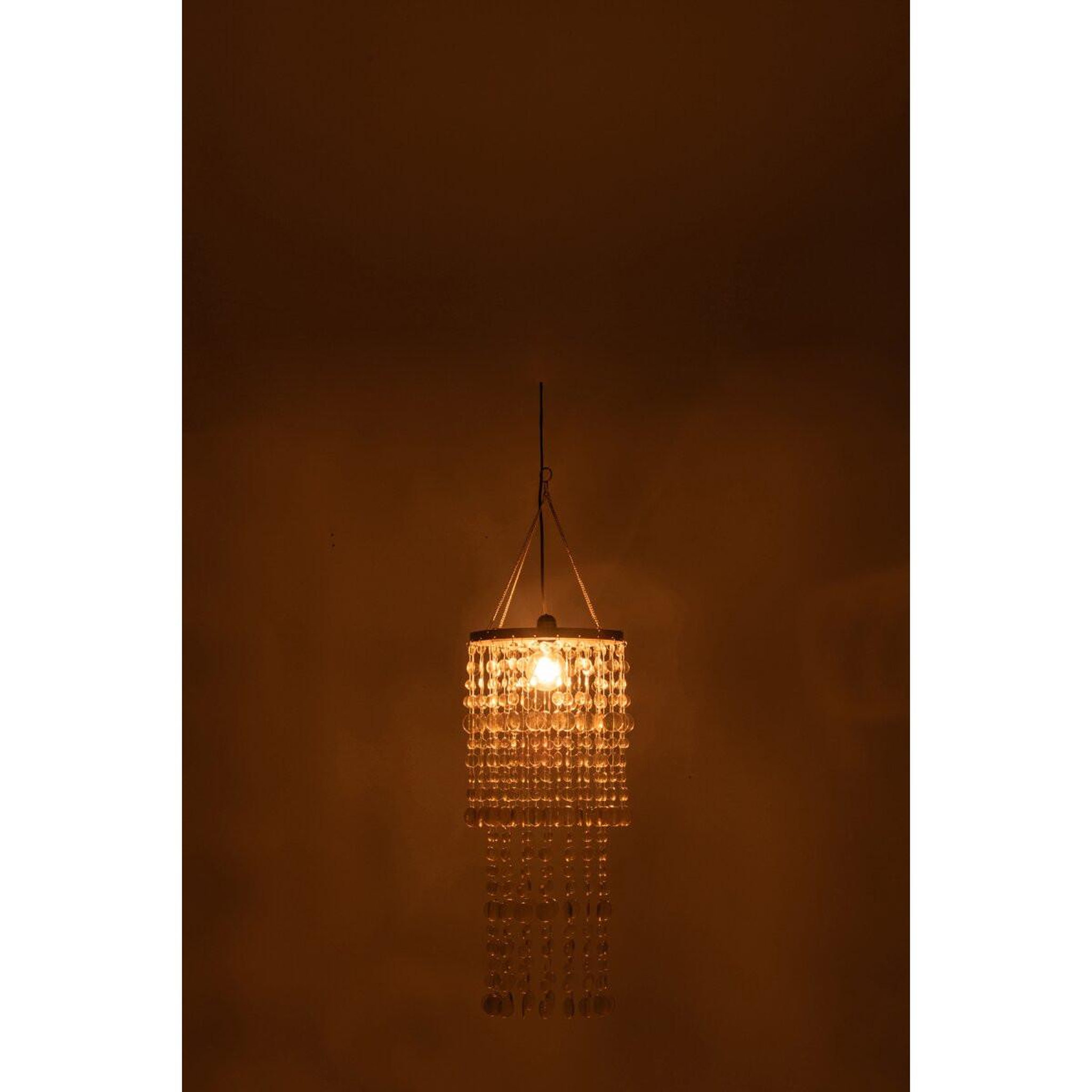 Voir la diapositive 3 : J-LINE Abat-jour suspension perles  tycho  70cm doré