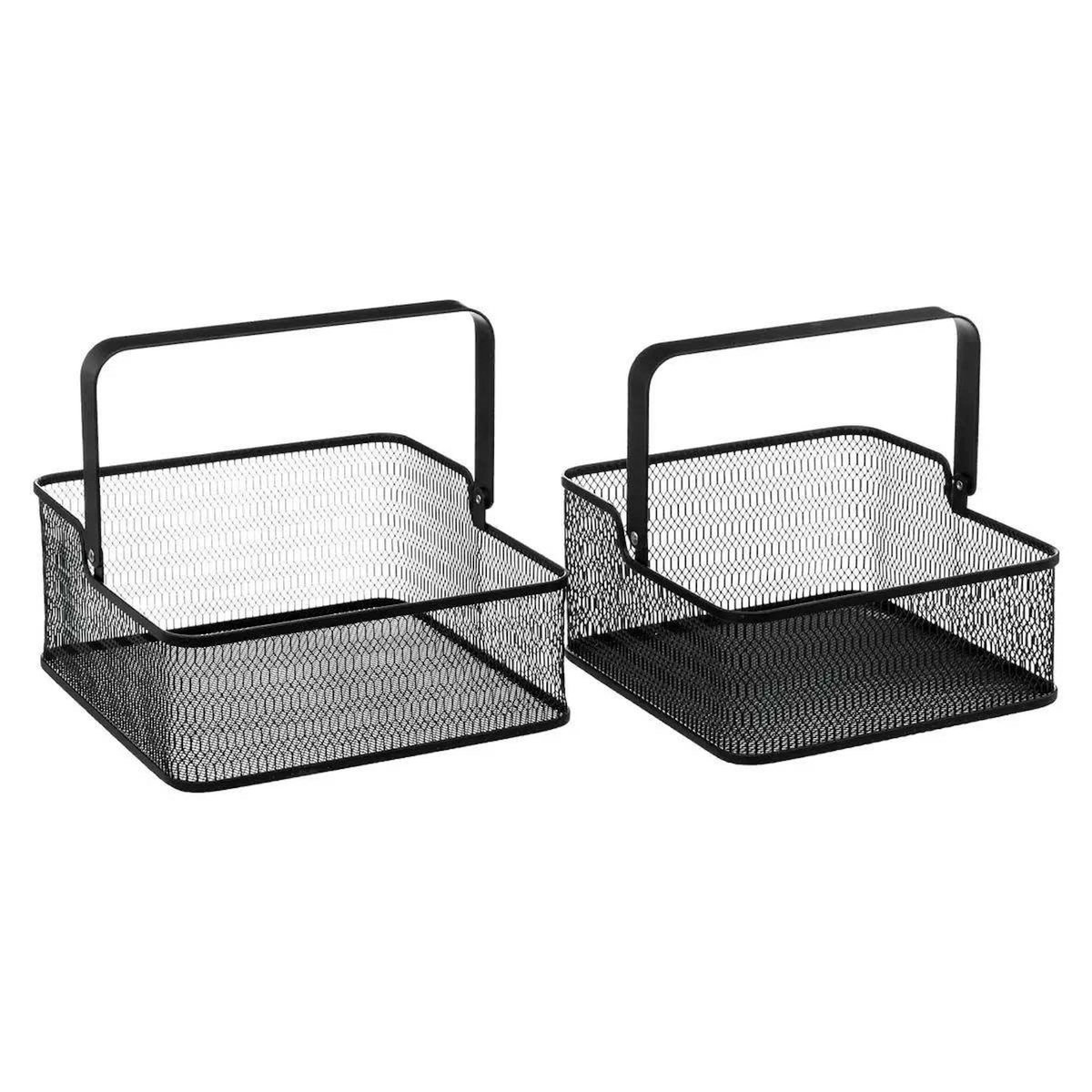 FIVE Lot de 2 Paniers de Rangement  Mayaj  25cm Noir