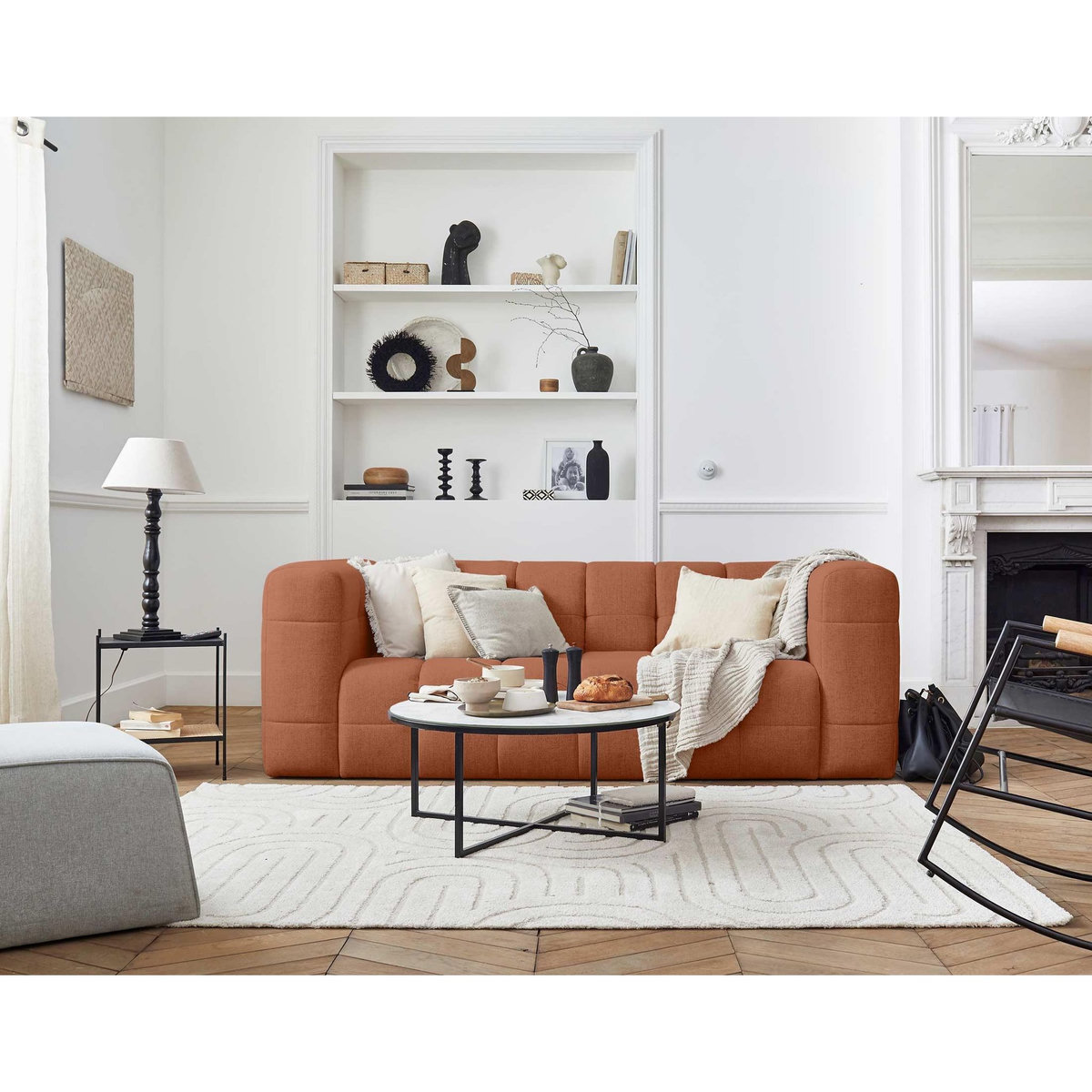 LISA DESIGN Suzano - canapé 3 places - en tissu