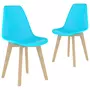 VIDAXL Chaises de salle a manger 2 pcs Bleu Plastique