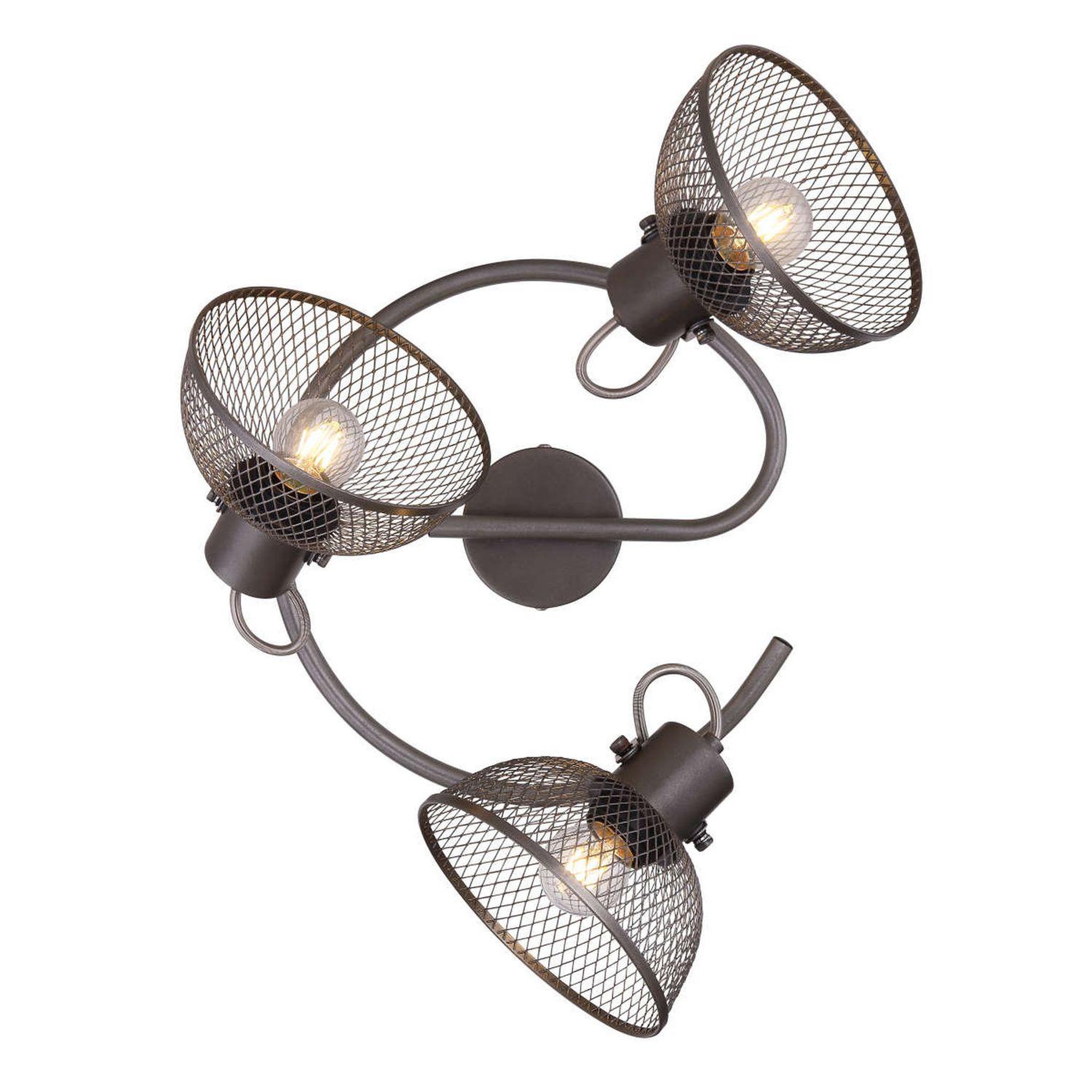 Voir la diapositive 2 : GLOBO Plafonnier rond design vintage moniga - gris chromé