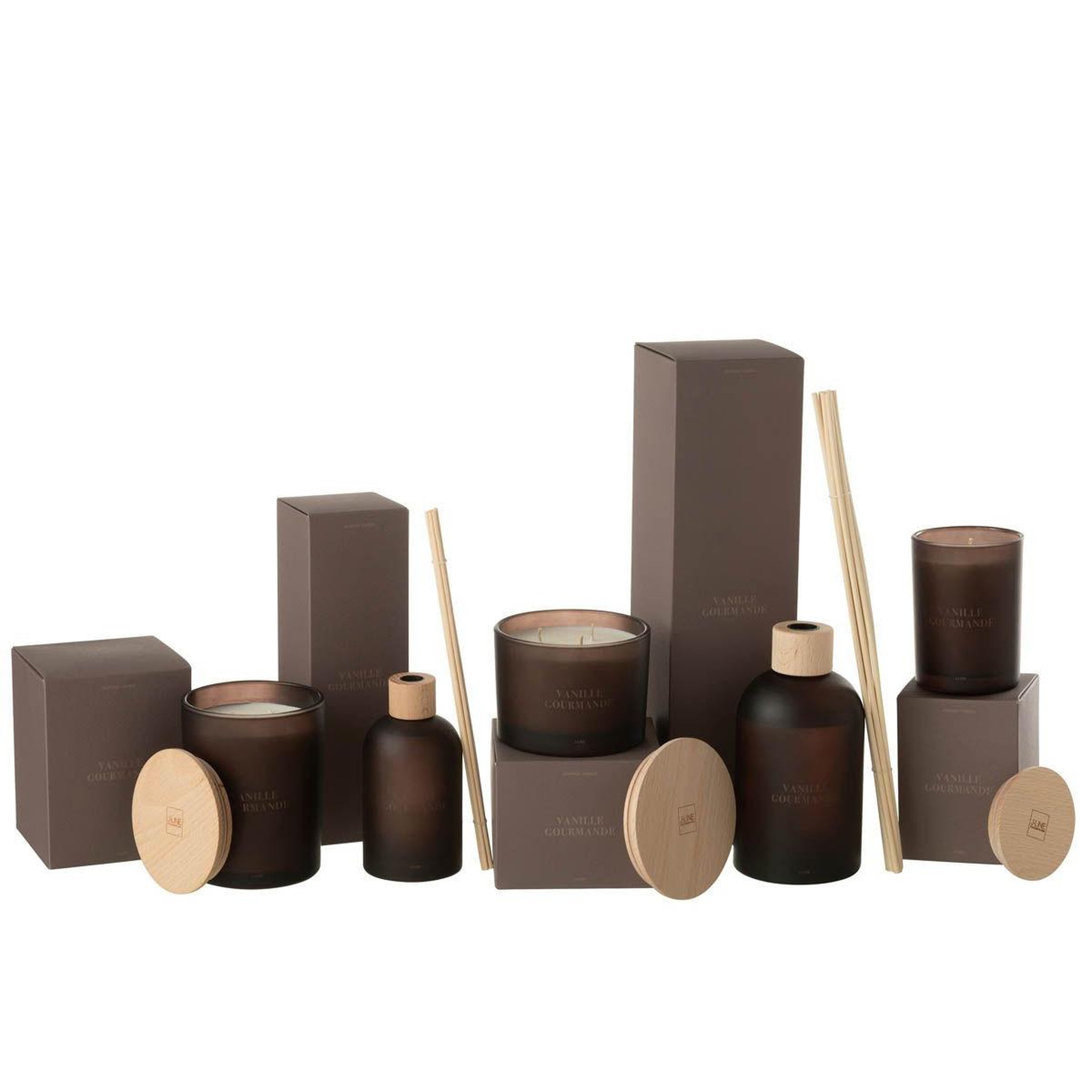 Voir la diapositive 4 : J-LINE Bougie parfumée  accords essentiels  14cm vanille gourmande
