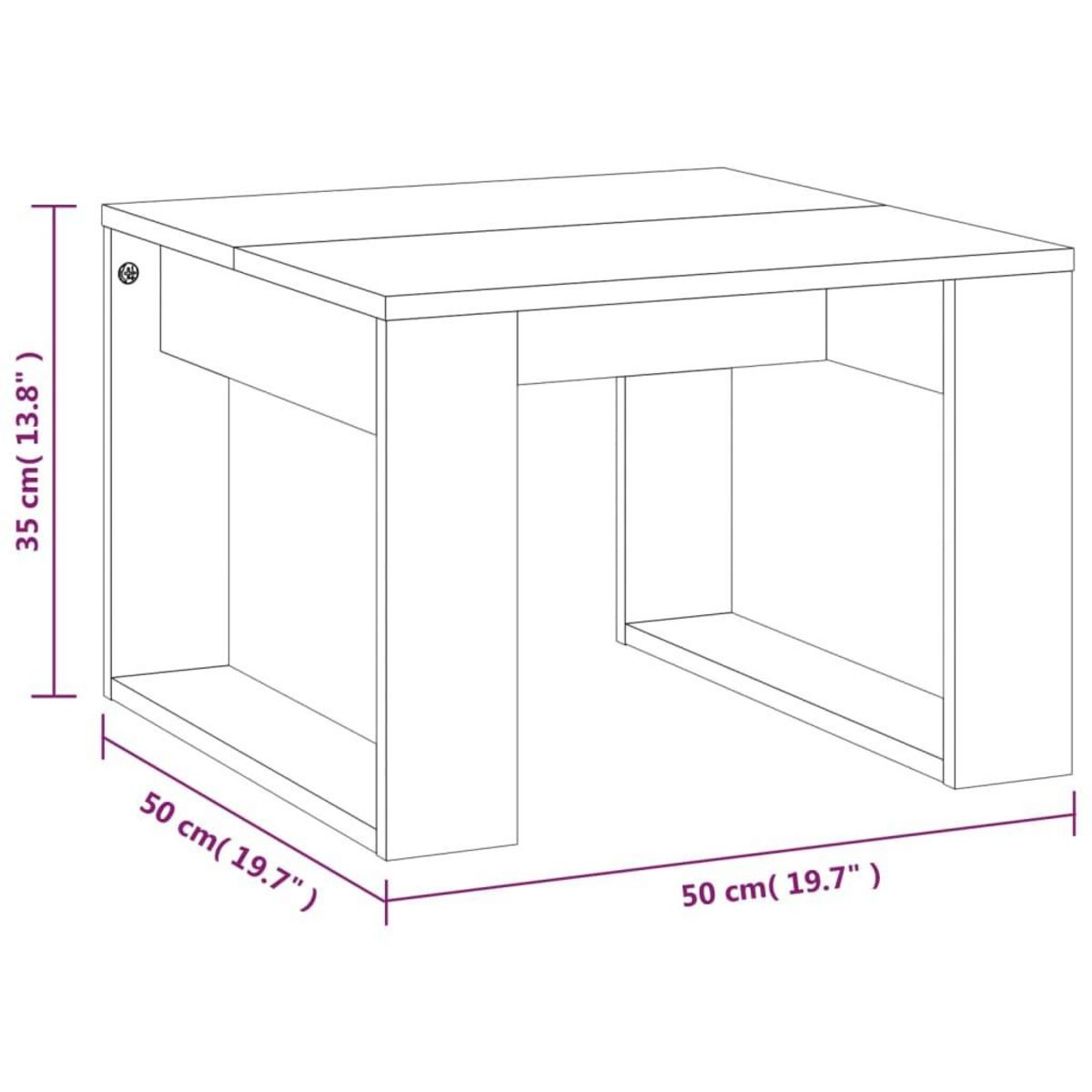 VIDAXL Table d'appoint Chene fume 50x50x35 cm Bois d'ingenierie