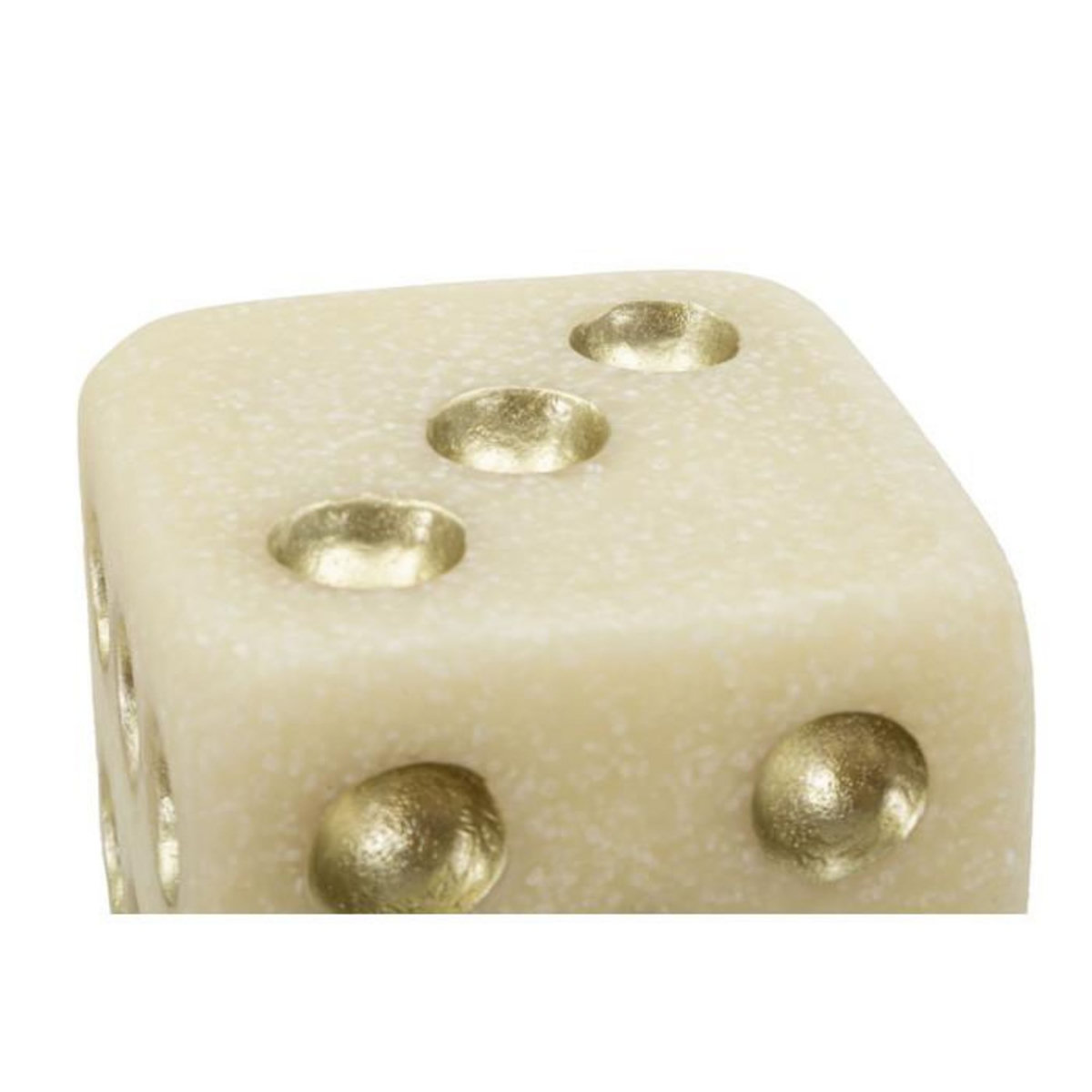 Paris Prix Dé Déco en Résine  Quarzy  8cm Blanc & Or