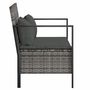 Voir la diapositive 4 : VIDAXL Banc de Jardin a 2 Places avec Coussins Gris Resine Tressee