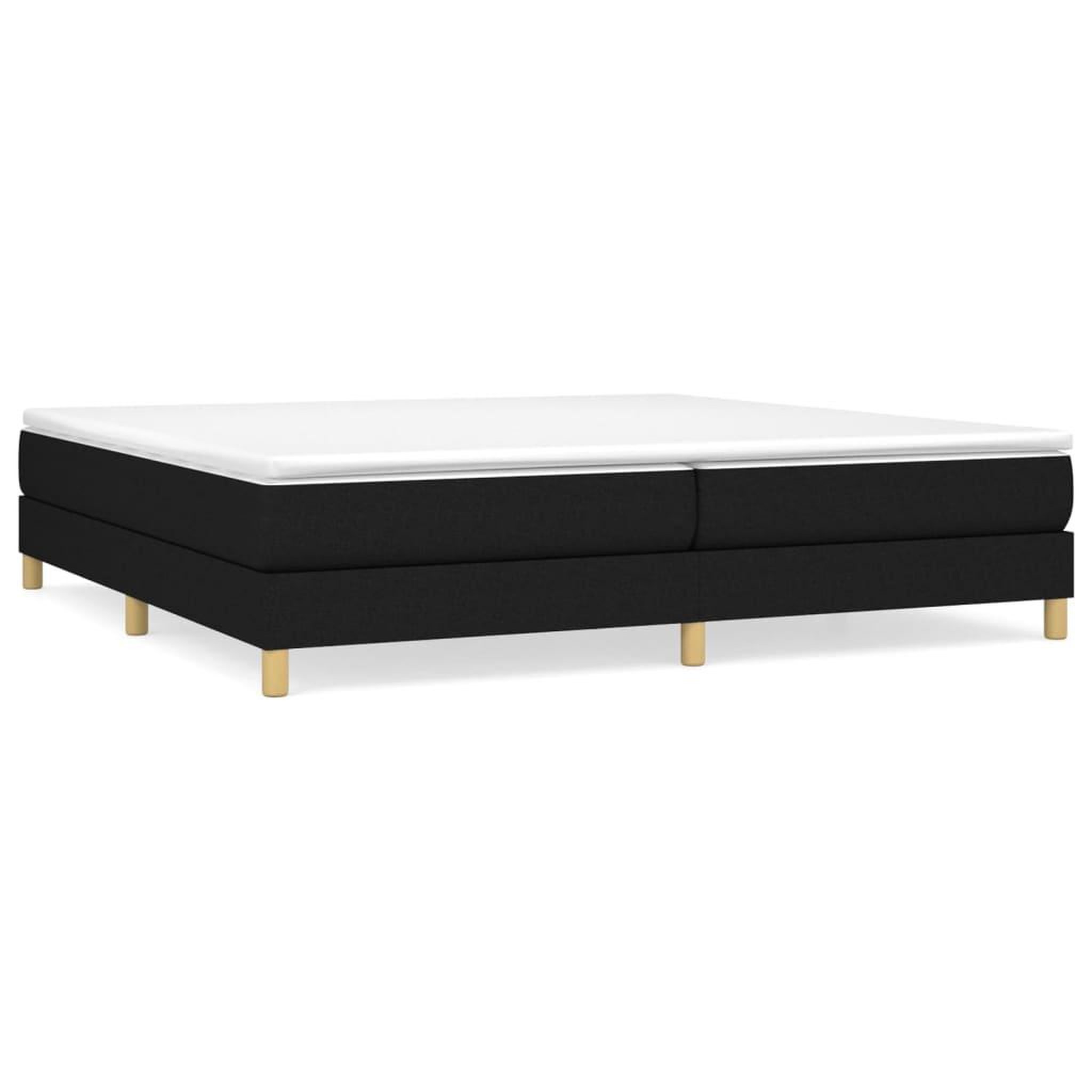 Voir la diapositive 2 : VIDAXL Sommier a lattes de lit avec matelas Noir 200x200 cm Tissu