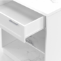 Voir la diapositive 6 : ID MARKET Ilot central mange-debout 4 personnes VITO 130 cm blanc et plateau marbre ALASKA