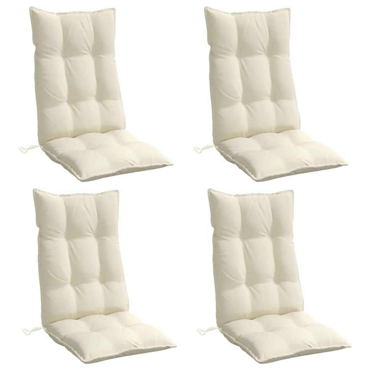 VIDAXL Coussins de chaise a dossier haut lot de 4 creme tissu oxford