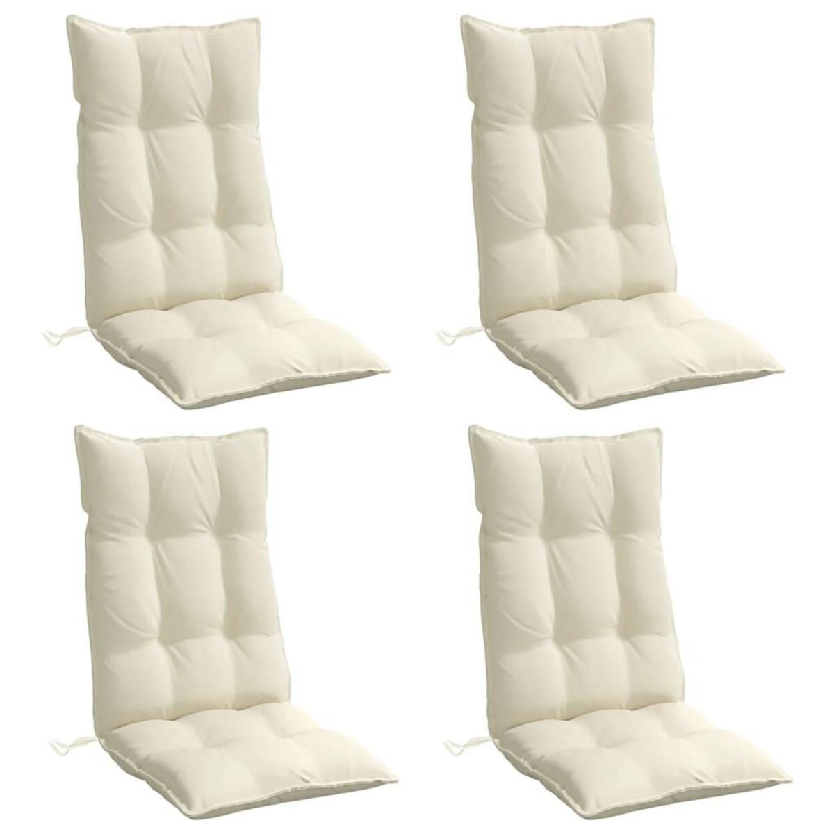 VIDAXL Coussins de chaise a dossier haut lot de 4 creme tissu oxford