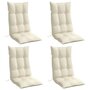 Voir la diapositive 3 : VIDAXL Coussins de chaise a dossier haut lot de 4 creme tissu oxford
